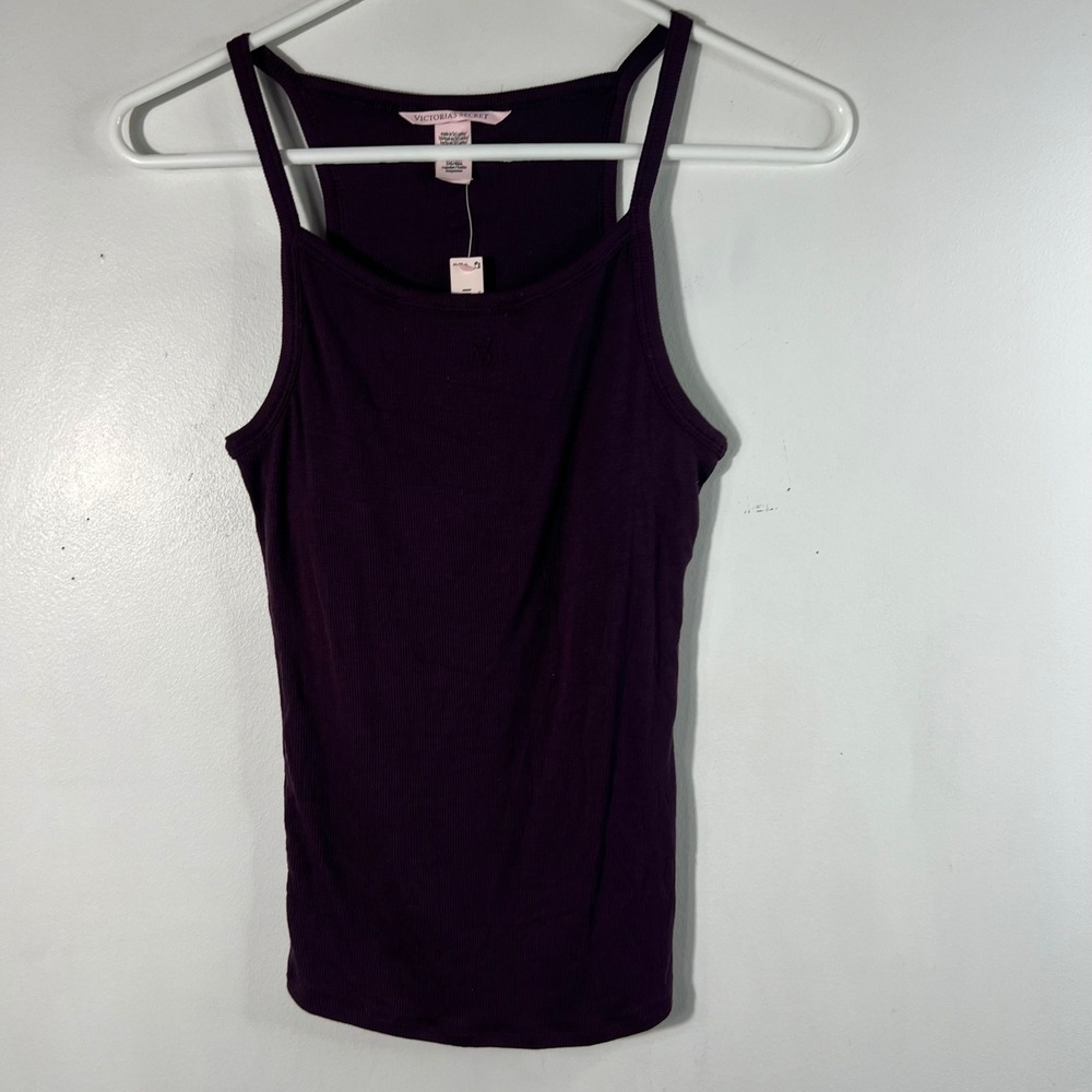 Victorias Secret Burgundy Ribbed Racerback Tank Top NWT Small